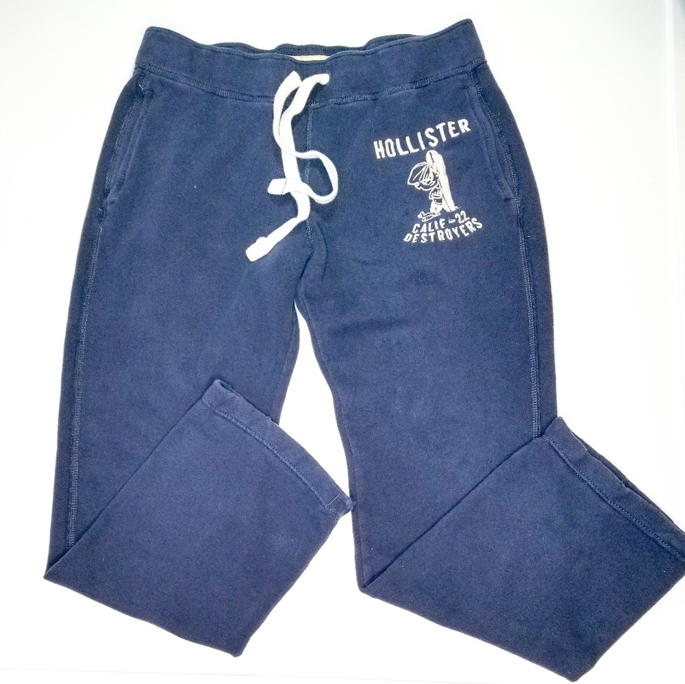 Men's navy white drawstring sweatpants
